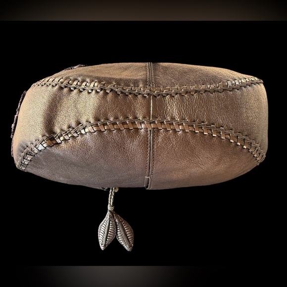 BRIGHTON Fabiola Appliqué Masterpiece 3D Floral Shoulder Bag Bronzed Pewter - Picture 8 of 16